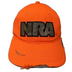 NRA Strapback Baseball Cap Orange One Size Camo Hunting Buck Wear